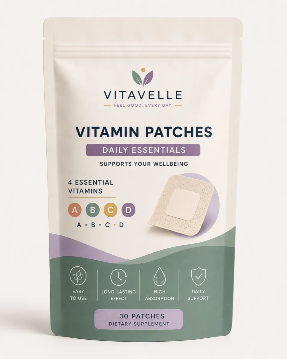 Vitavelle vitamin patches packaging, front view