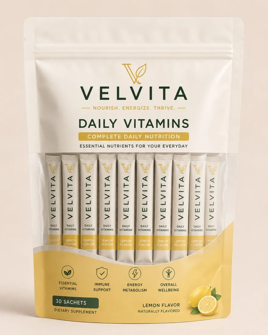 Velvita daily vitamins packaging, front view
